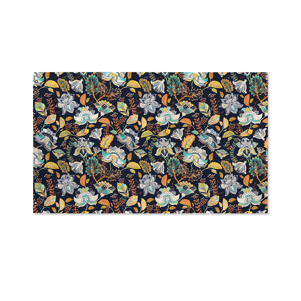 Vintage Indian Floral Pattern Print Polyester Flag
