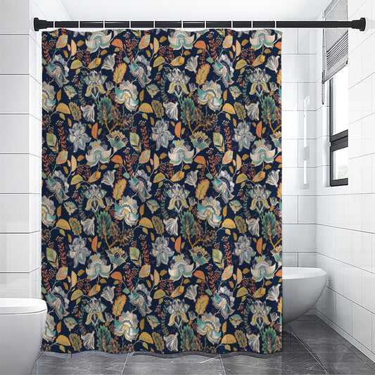 Vintage Indian Floral Pattern Print Premium Shower Curtain