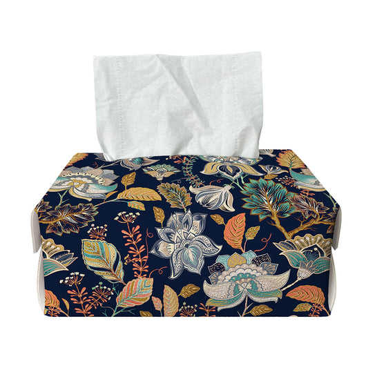 Vintage Indian Floral Pattern Print Rectangle Tissue Box Cover