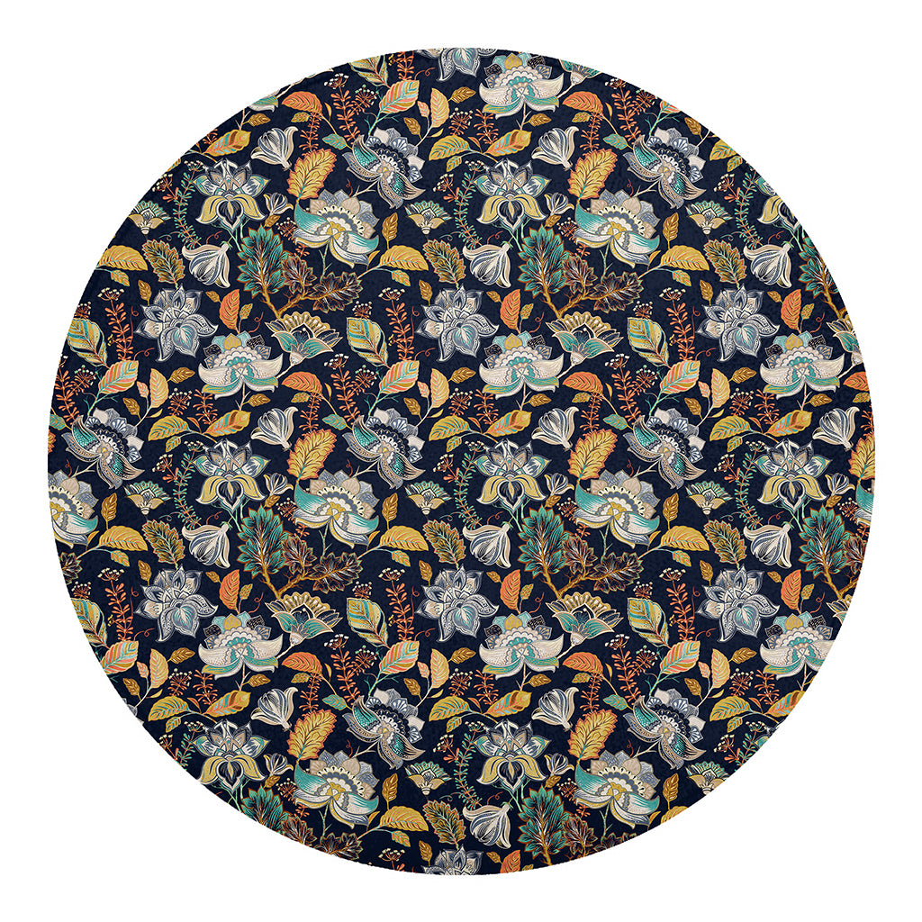 Vintage Indian Floral Pattern Print Round Blanket