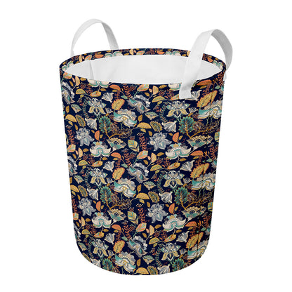 Vintage Indian Floral Pattern Print Round Laundry Basket