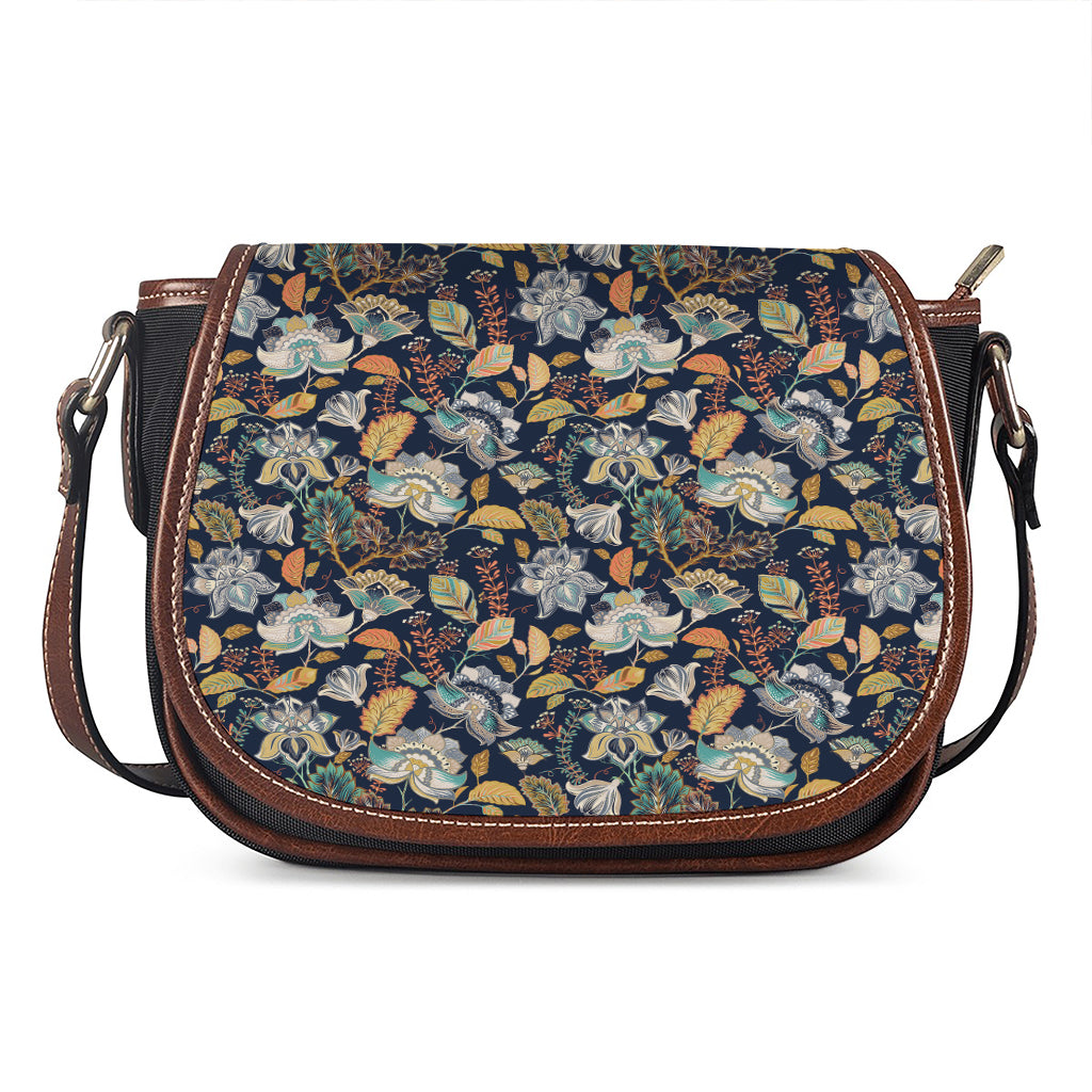 Vintage Indian Floral Pattern Print Saddle Bag