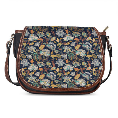 Vintage Indian Floral Pattern Print Saddle Bag