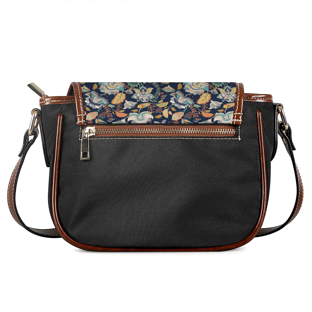 Vintage Indian Floral Pattern Print Saddle Bag