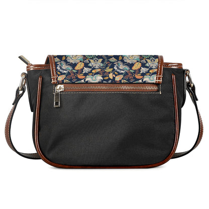 Vintage Indian Floral Pattern Print Saddle Bag