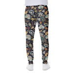 Vintage Indian Floral Pattern Print Scuba Joggers