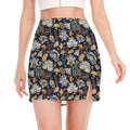 Vintage Indian Floral Pattern Print Side Slit Mini Skirt