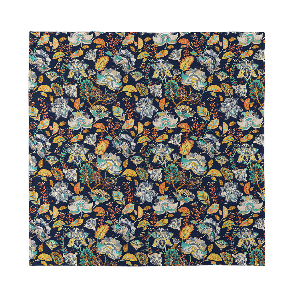 Vintage Indian Floral Pattern Print Silk Bandana