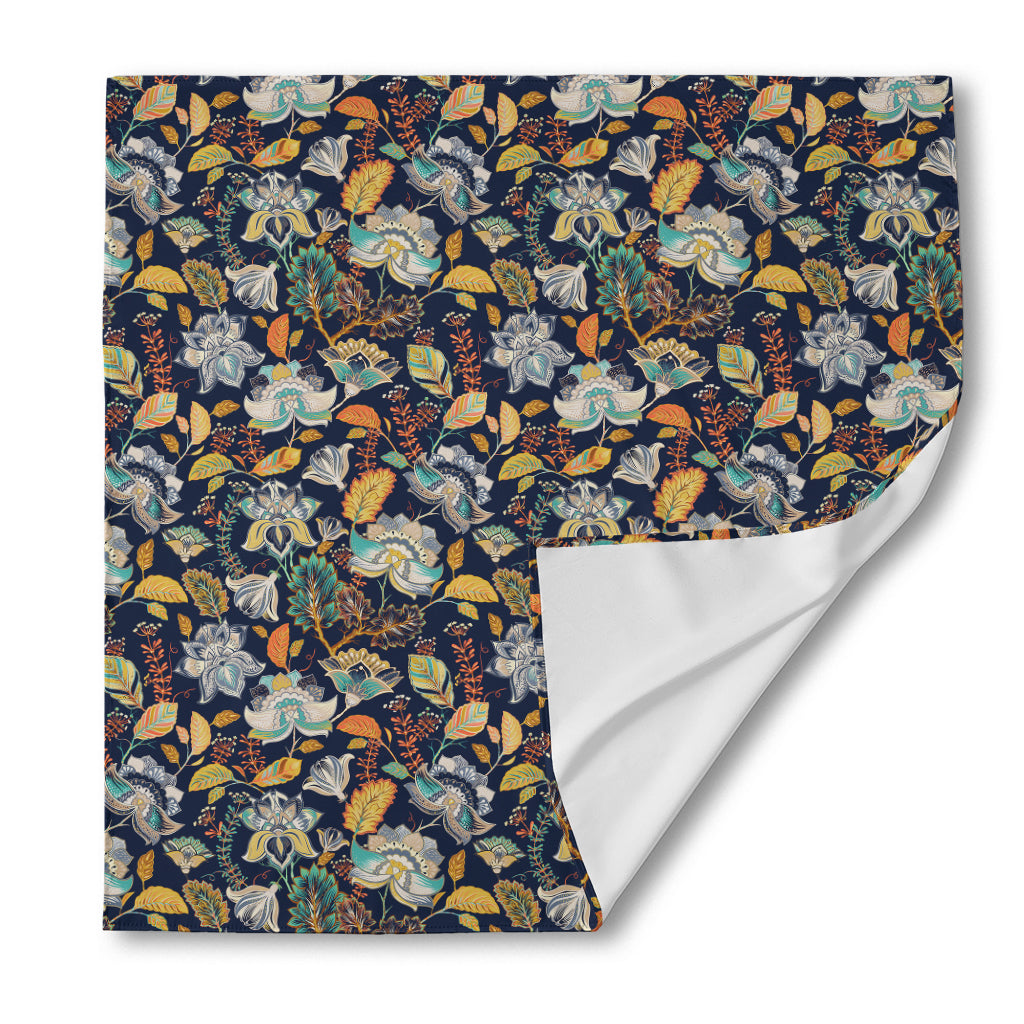 Vintage Indian Floral Pattern Print Silk Bandana