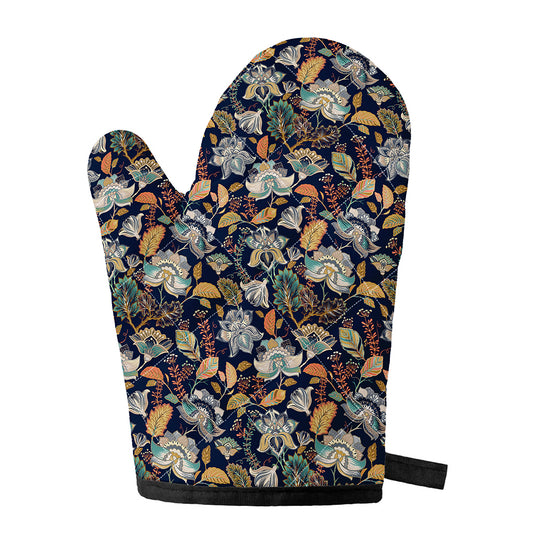 Vintage Indian Floral Pattern Print Single Oven Mitt