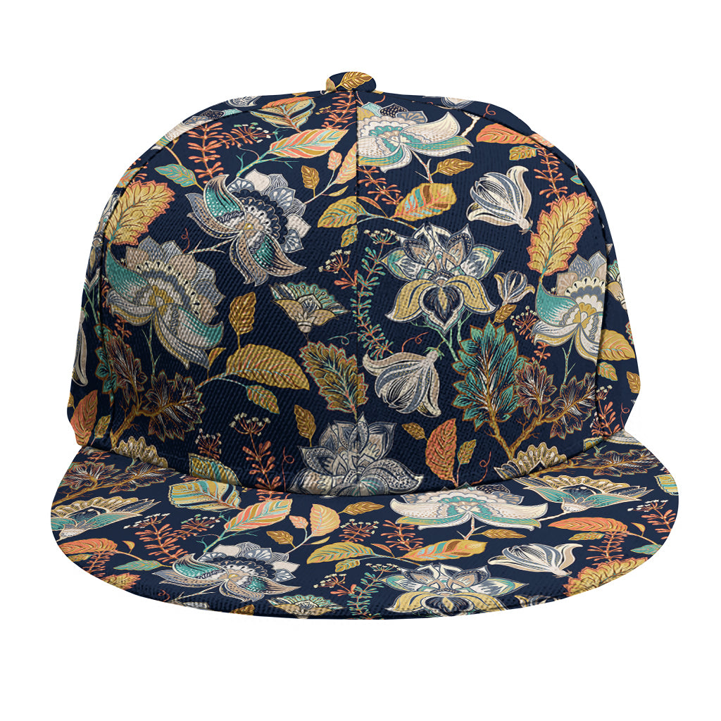 Vintage Indian Floral Pattern Print Snapback Cap