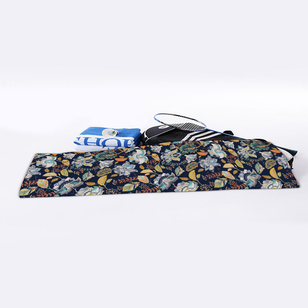 Vintage Indian Floral Pattern Print Sports Towel