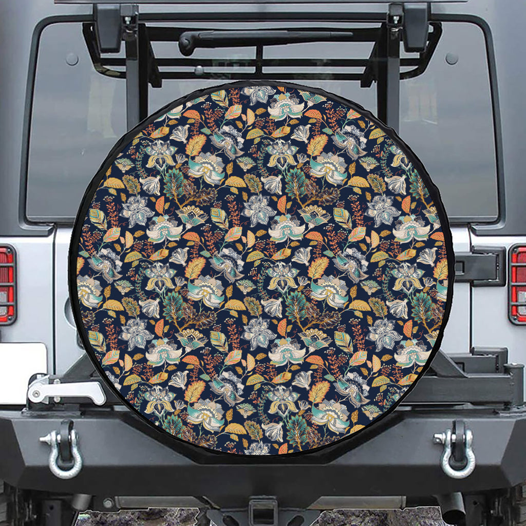 Vintage Indian Floral Pattern Print Tire Cover