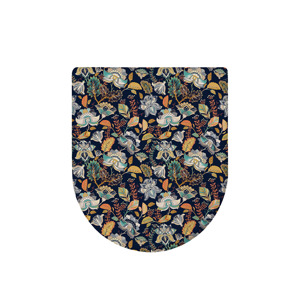 Vintage Indian Floral Pattern Print Toilet Lid Cover