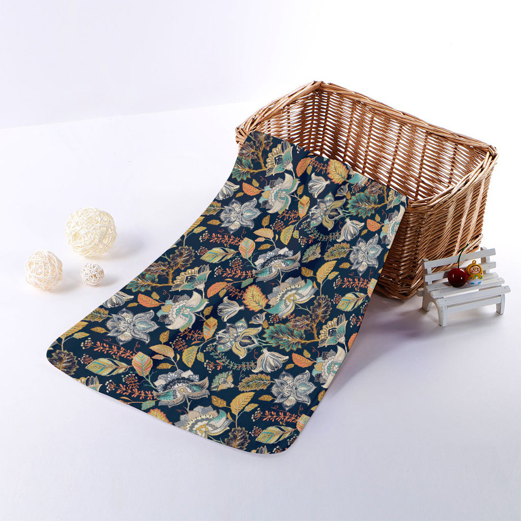 Vintage Indian Floral Pattern Print Towel