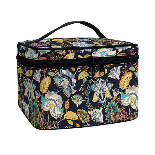 Vintage Indian Floral Pattern Print Travel Makeup Bag