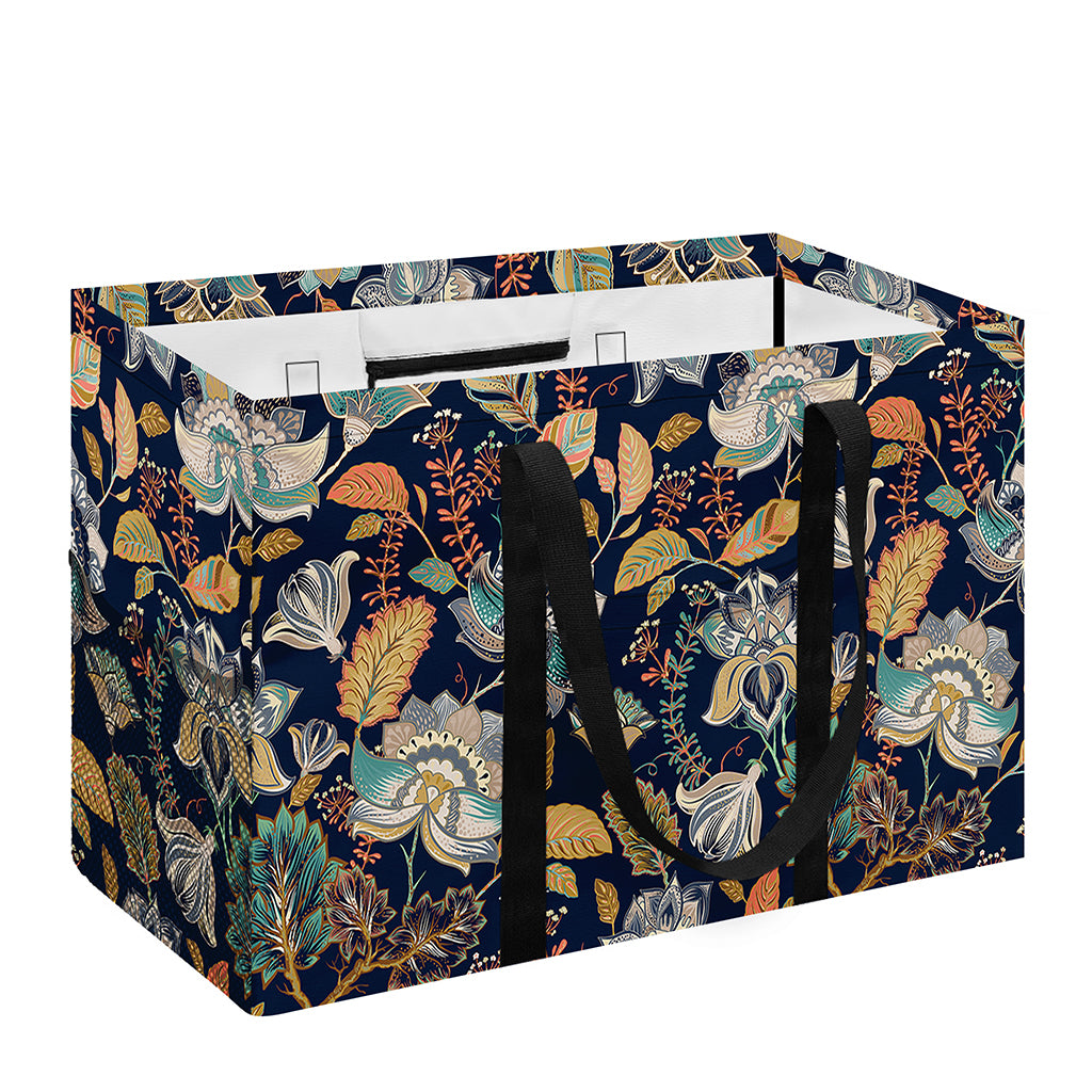 Vintage Indian Floral Pattern Print Utility Tote Bag