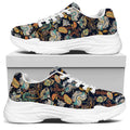 Vintage Indian Floral Pattern Print White Chunky Shoes