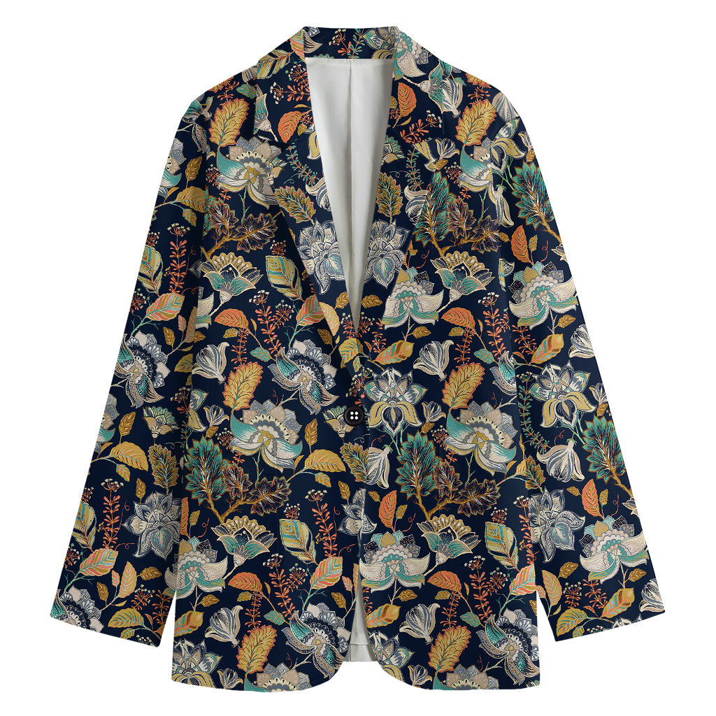 Vintage Indian Floral Pattern Print Women's Blazer
