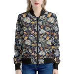 Vintage Indian Floral Pattern Print Women's Bomber Jacket