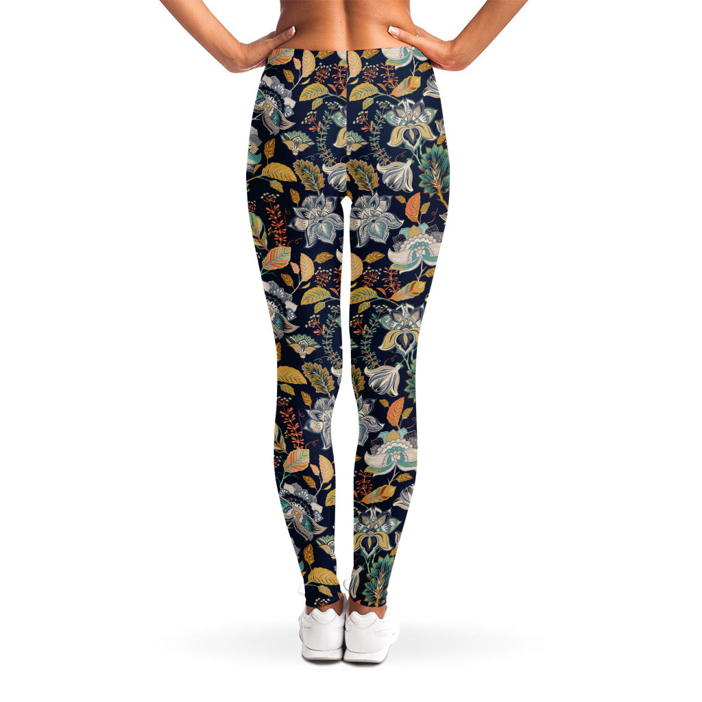 Vintage Indian Floral Pattern Print Women's Leggings