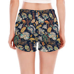 Vintage Indian Floral Pattern Print Women's Split Running Shorts