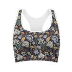 Vintage Indian Floral Pattern Print Women's Sports Bra