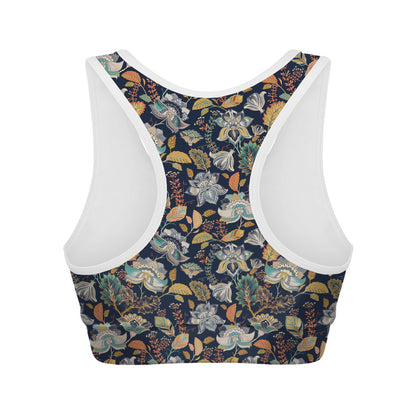 Vintage Indian Floral Pattern Print Women's Sports Bra