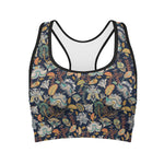 Vintage Indian Floral Pattern Print Women's Sports Bra