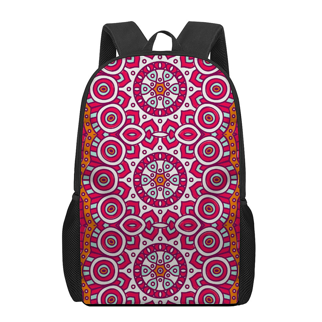Vintage Indian Mandala Print 17 Inch Backpack