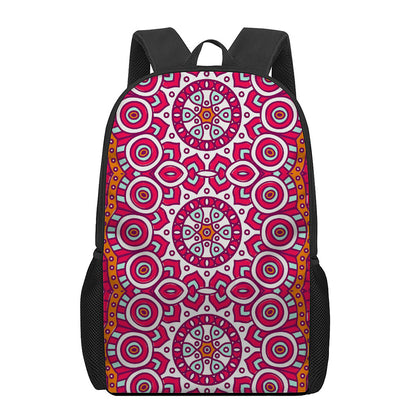 Vintage Indian Mandala Print 17 Inch Backpack