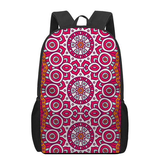 Vintage Indian Mandala Print 17 Inch Backpack