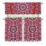 Vintage Indian Mandala Print 3 Piece Kitchen Curtains