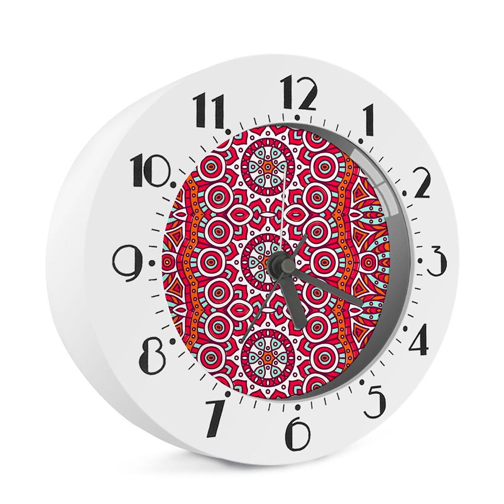 Vintage Indian Mandala Print Alarm Clock