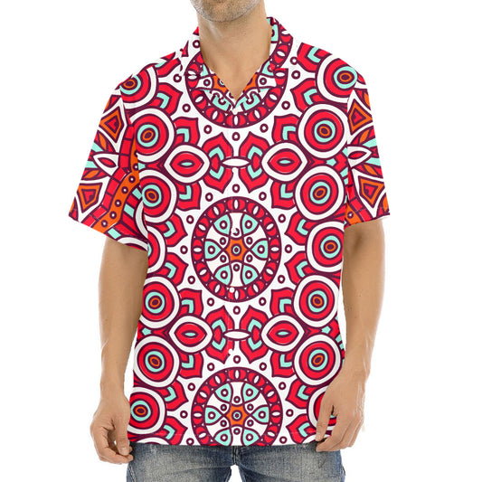 Vintage Indian Mandala Print Aloha Shirt