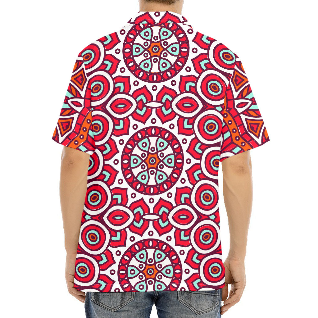 Vintage Indian Mandala Print Aloha Shirt
