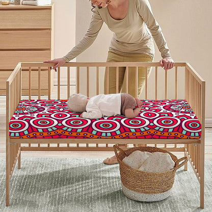 Vintage Indian Mandala Print Baby Crib Sheet