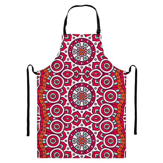 Vintage Indian Mandala Print Bib Apron With Pocket