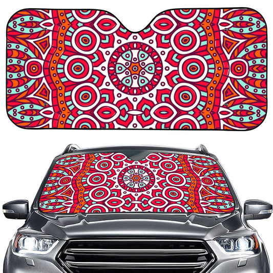 Vintage Indian Mandala Print Car Windshield Sun Shade