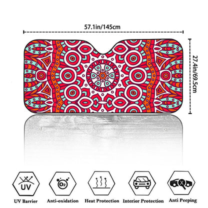 Vintage Indian Mandala Print Car Windshield Sun Shade