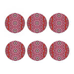 Vintage Indian Mandala Print Coaster Set