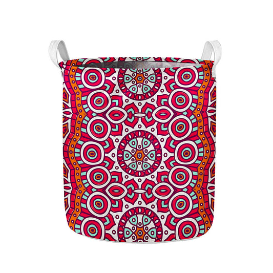 Vintage Indian Mandala Print Collapsible Laundry Basket