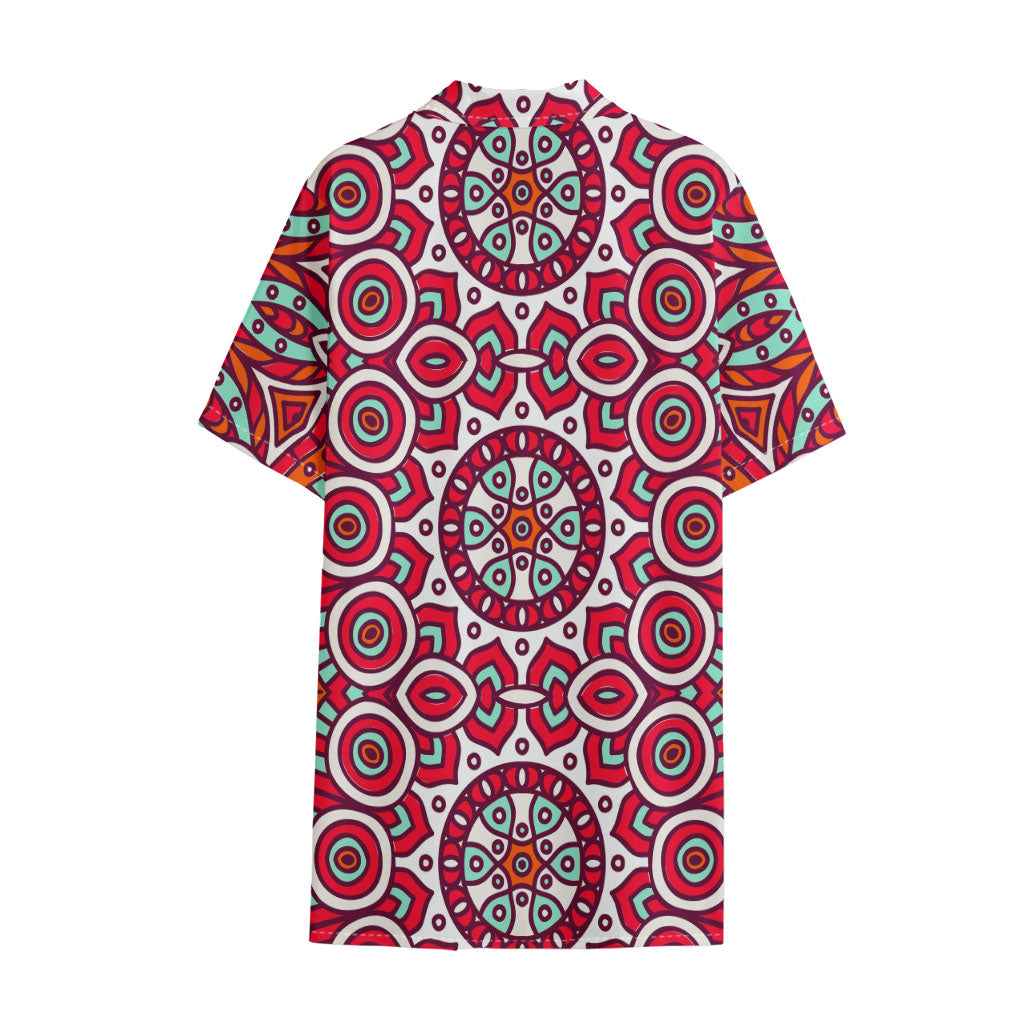 Vintage Indian Mandala Print Cotton Hawaiian Shirt