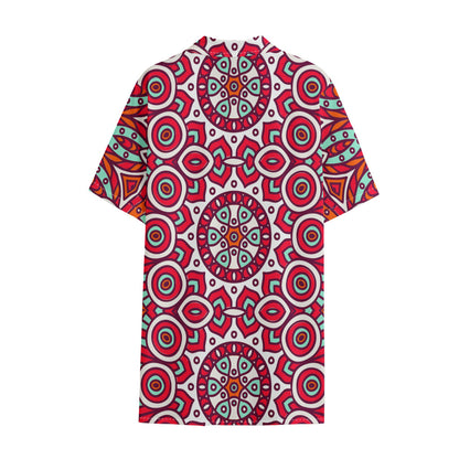 Vintage Indian Mandala Print Cotton Hawaiian Shirt