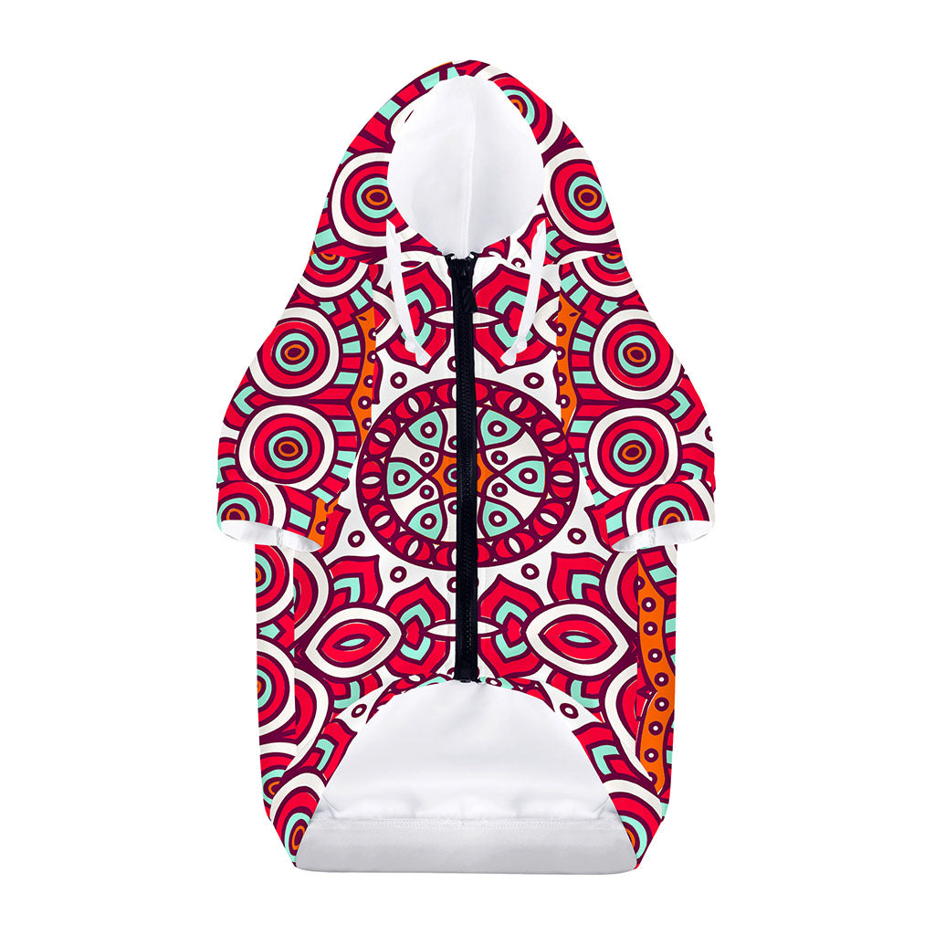 Vintage Indian Mandala Print Dog Zip Up Hoodie
