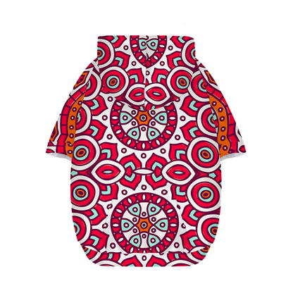 Vintage Indian Mandala Print Dog Zip Up Hoodie