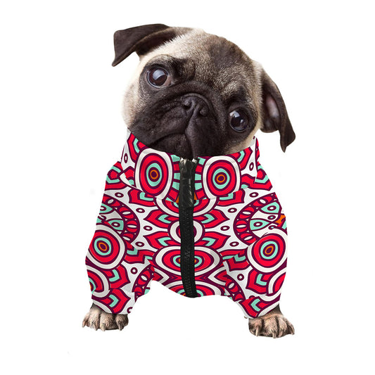 Vintage Indian Mandala Print Dog Zip Up Jacket