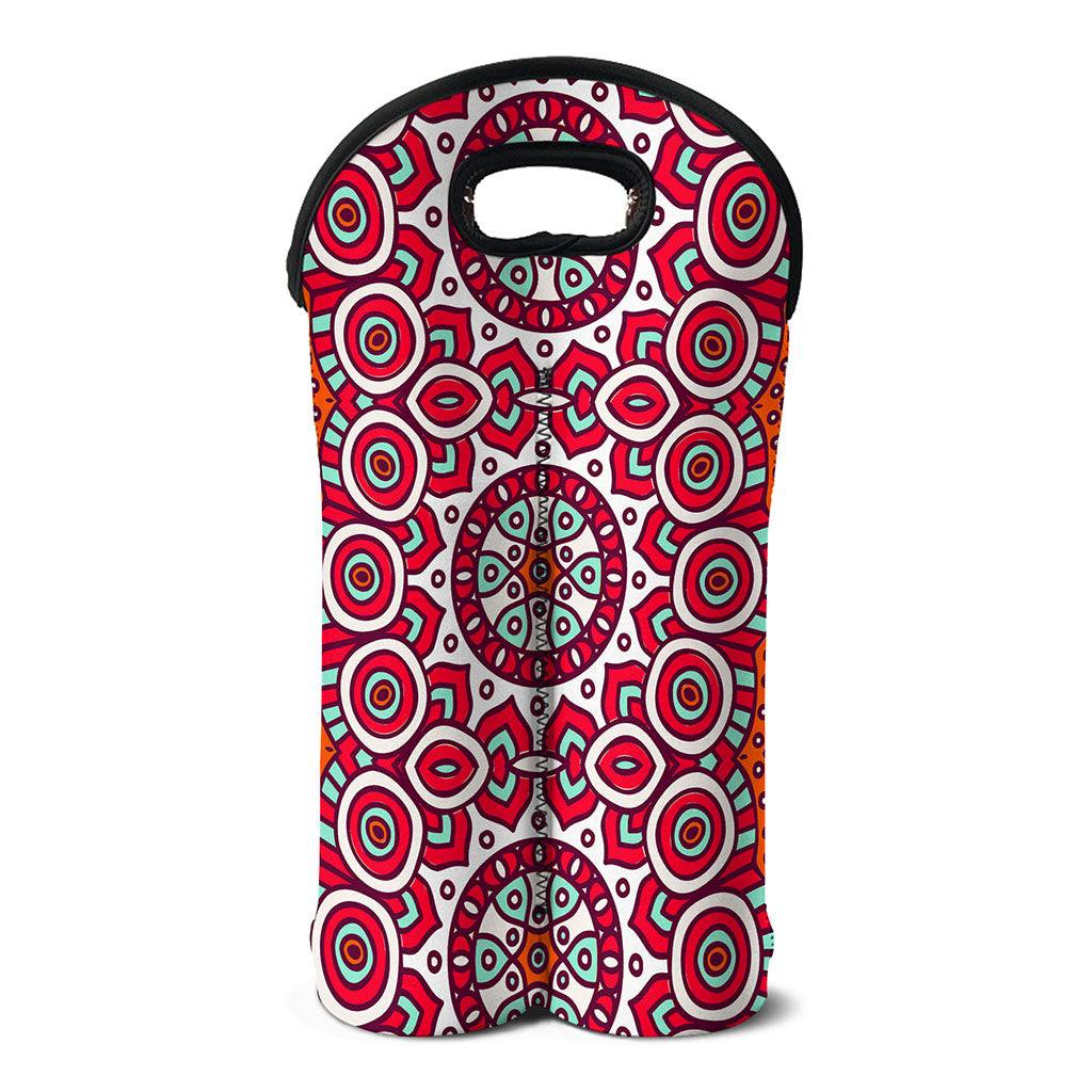 Vintage Indian Mandala Print Double Neoprene Wine Tote