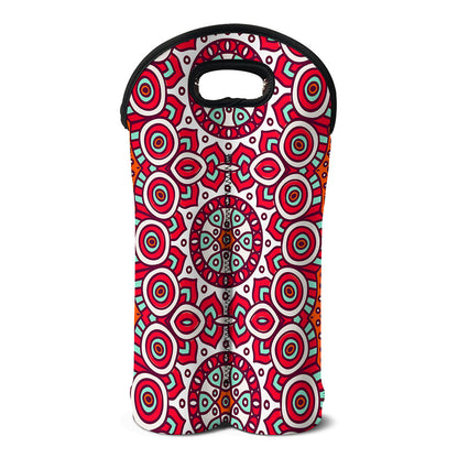 Vintage Indian Mandala Print Double Neoprene Wine Tote