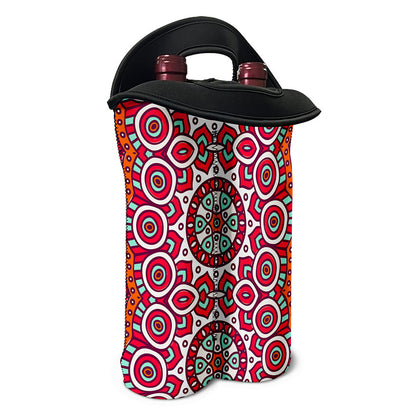 Vintage Indian Mandala Print Double Neoprene Wine Tote